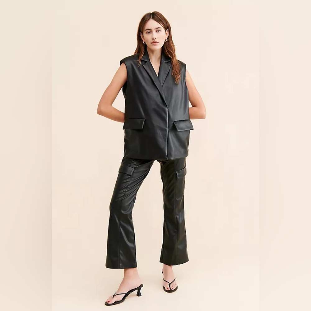 Native Youth Anthropologie Ian Vegan Leather Gilet NWT Women’s XS